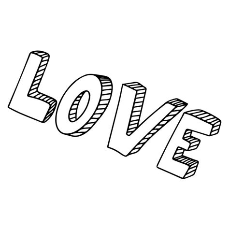 Word Love Lettering Doodle For Decoration Design Vector Art