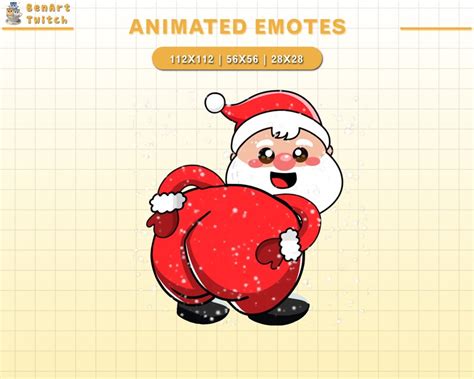 Animated Twitch Emote Funny Santa Claus Cute Christmas Twitch Emotes