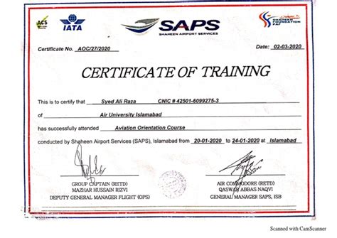 SAPS Training Certificate | PDF