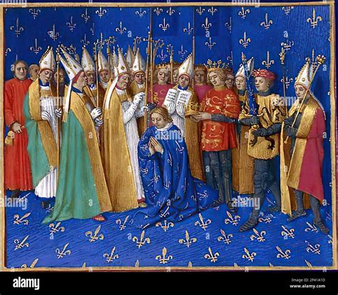 Jean Fouquet Coronation Philippe Auguste 1460 Stock Photo Alamy