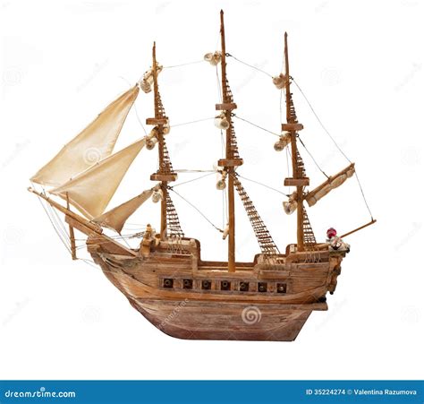 Antique Ship As Wooden Model Stock Photo - Image of collect, discover ...