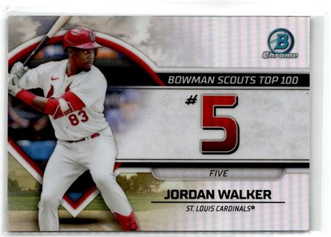 2023 Bowman Scouts Top 100 Jordan Walker St Louis Cardinals BTP 5 EBay