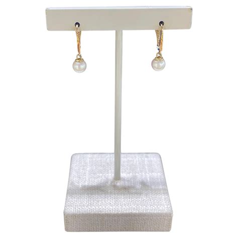 Pearl Floral Diamond Drop Earrings Wedding Earrings 14k Yellow Gold Eg9727 Lv For Sale At 1stdibs