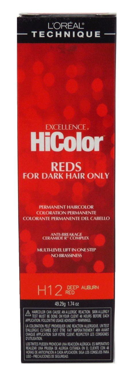 Loreal Excellence Hicolor H12 Tube Deep Auburn Red 1 74 Ounce 51Ml 2