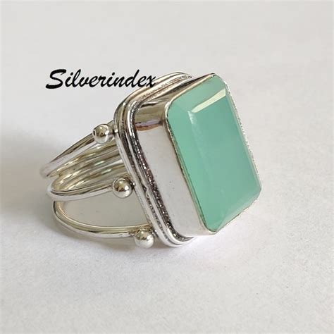 Aqua Chalcedony Ring Etsy