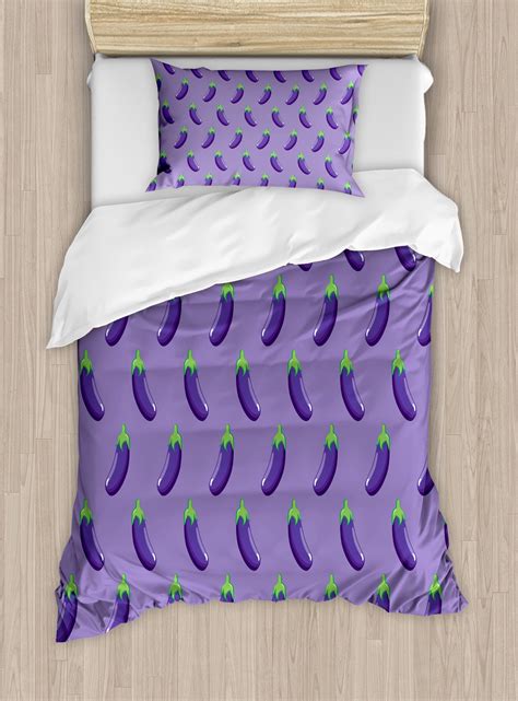 Eggplant Duvet Cover Set Appetizing Eggplants In Order Symmetrical