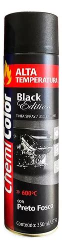 Tinta Spray Chemicolor Alta Temperatura Preto Fosco Ml Mercadolivre