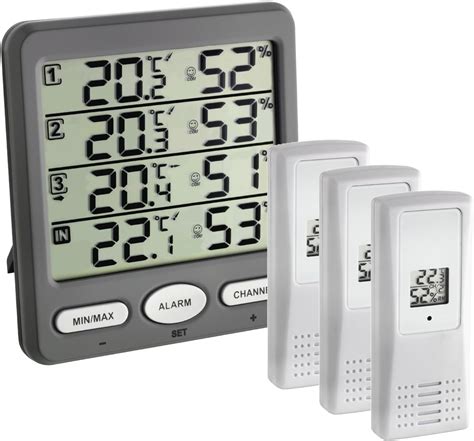 Tfa Dostmann Klima Monitor Funk Thermo Hygrometer Mit Sendern