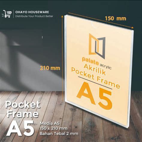 Jual Akrilik Dinding Acrylic Pocket Frame A5 Tebal 2mm Shopee