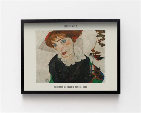 Egon Schiele Portrait Of Valerie Neuzil Poster Black Home Decoration