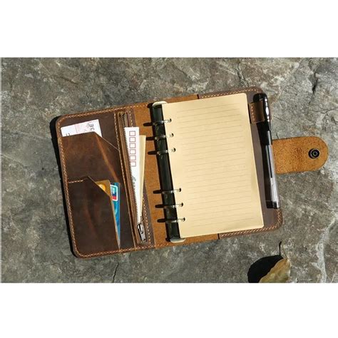 Personalized Distressed Leather Journal A Ring Binder Planner