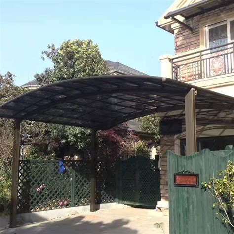 China Arch Roof Aluminum Carport PC Awning Shed Supplier Manufacturer