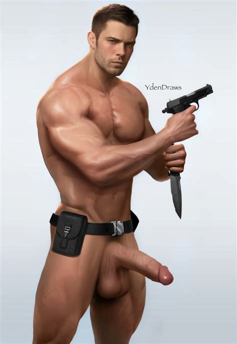 Rule 34 Belt Big Balls Big Penis Boner Casual Caucasian Caucasian Male Chris Redfield Erect