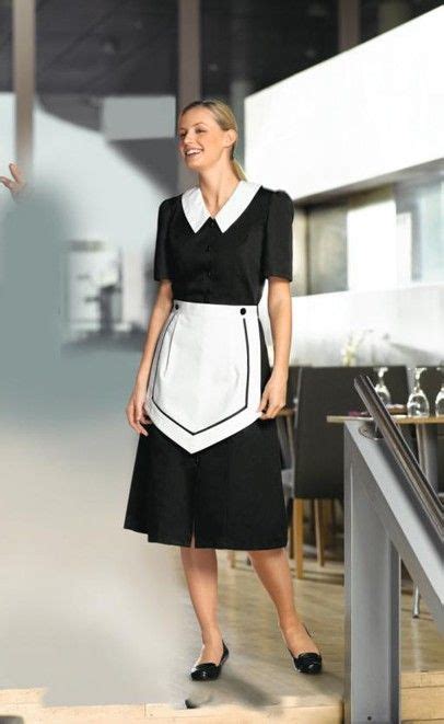 Female Housekeeping Black Dress Orchid Spa Maid Outfit