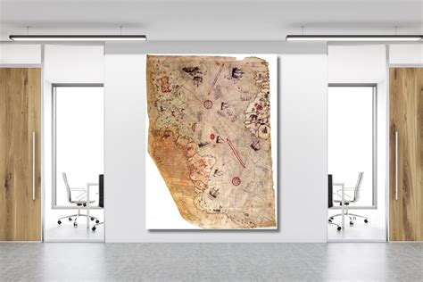 Piri Reis Map Antique Map Wall Art Map Poster Vintage Map Art Piri Reis Art Trendy Artwork