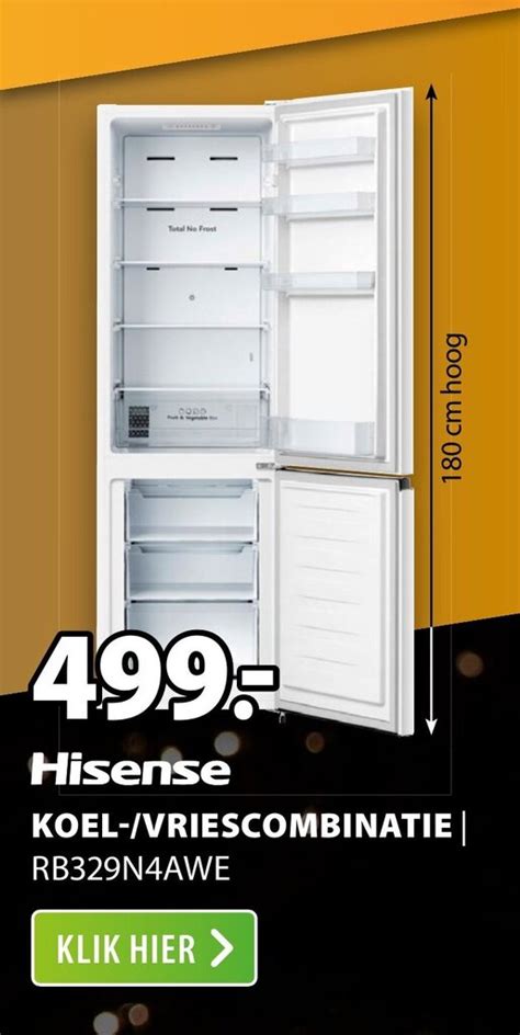 Hisense Koel Vriescombinatie RB329N4AWE 180 Cm Hoog Aanbieding Bij Expert