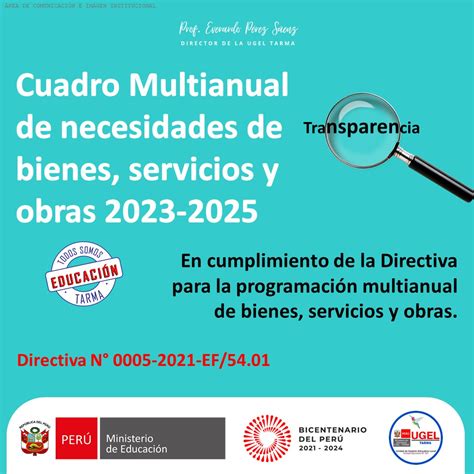 Cuadro Multianual De Necesidades De Bienes Servicios Y Obras