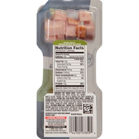 Oscar Mayer P3 Portable Protein Snack Pack With Turkey Ham Cheddar