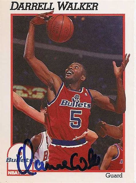 Darrell Walker Autographed Basketball Card Washington Bullets