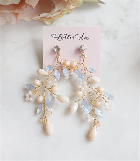 Wedding Vine Earrings Bridal Vine Earrings With Blush Pink - Etsy