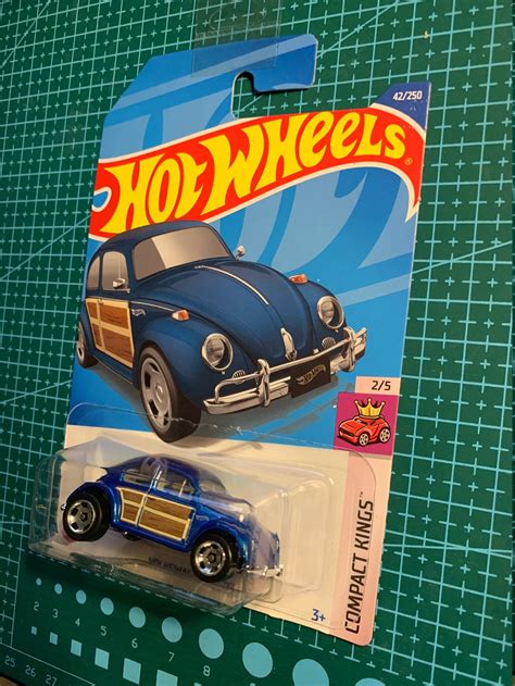 Hot Wheels Volkswagen Classic Beetle Blue With Wood Trim Compact Kings Long Card Hard To Find