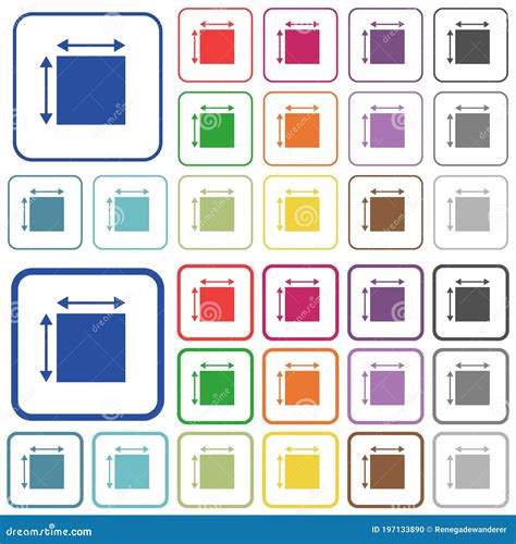 Dimensiones De Elementos Resaltadas Iconos De Color Plano Ilustraci N