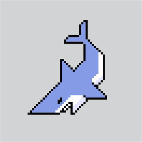 Premium Vector Pixel Art Illustration Shark Pixelated Shark Sea Shark