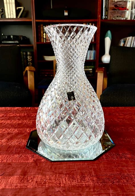 Vintage Oneida Countess Large Lead Crystal Vase Etsy