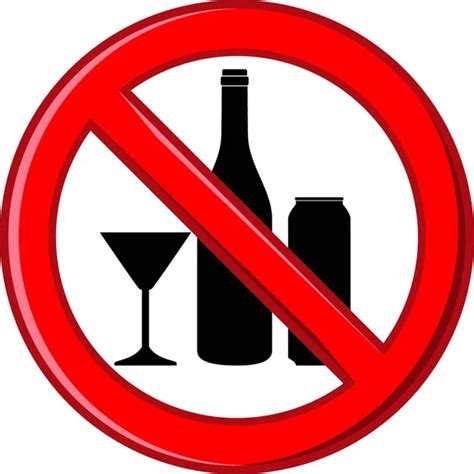 Stop Alcohol Warning Sign Vector Icon Pictogram White Background