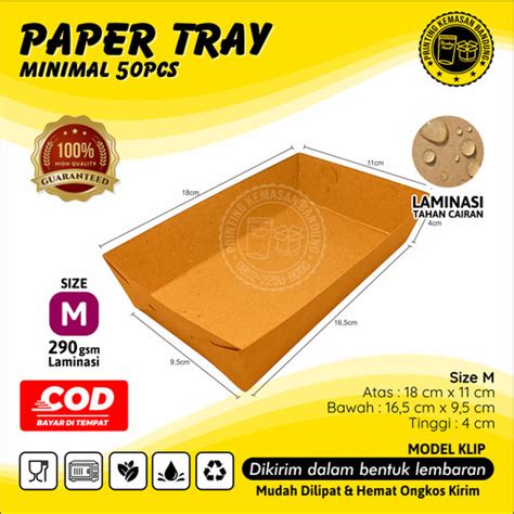 Jual Paper Tray Dine In Size M Kraft 290gsm Piring Kertas Alas Tempat