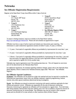 Fillable Online Sex Offender Registration Requirements Fax Email Print