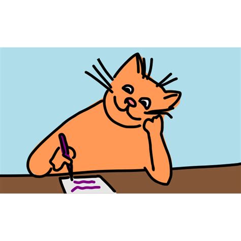 Writing cat | Free SVG