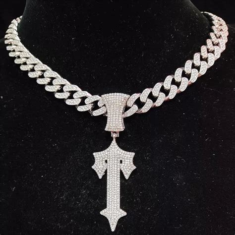 iced  trapstar pendant hip hop diamond chain etsy uk