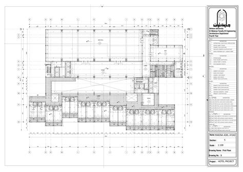 working drawing hotel project on Behance