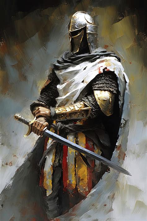 Portrait of a Medieval Fantasy Warrior, 04 Painting by AM FineArtPrints - Fine Art America