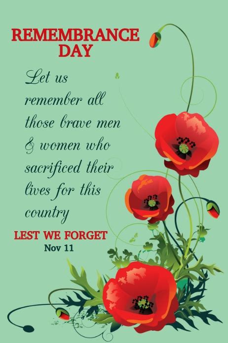 Remembrance Day Template Postermywall