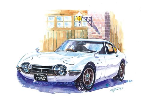 Toyota 2000gt 車 絵 レトロ 車 車 イラスト