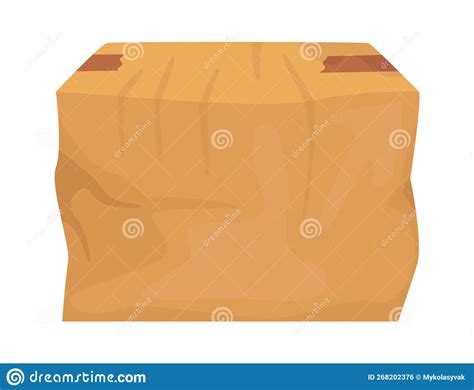 Damaged And Broken Cardboard Box Flat Icon Paper Packaging For Parcel