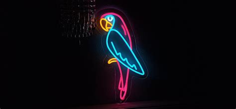 Watercolor Parrot Led Neon Sign Parrot Neon Sign Light Jungle Bird