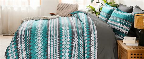 Amazon Dobuyly Boho Comforter Set Queen Size 7 Piece Blue Stripe