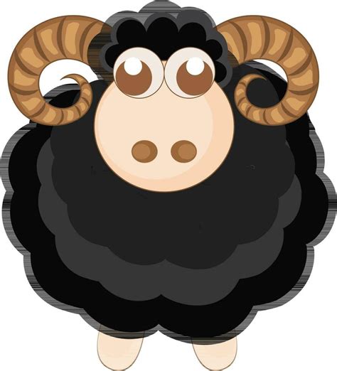 Cartoon character of a black sheep. 24330245 Vector Art at Vecteezy