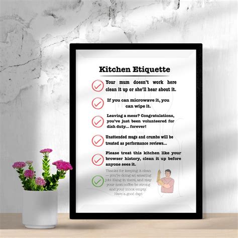 Kitchen Rules Office Kitchen Rules Workplace Etiquette Poster Office