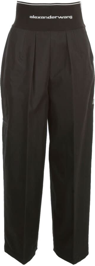 Alexander Wang Logo Waistband Wide Leg Pants Shopstyle