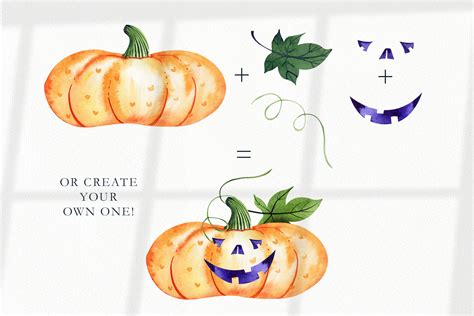 Watercolor Halloween Pumpkins Set By Olga Koelsch | TheHungryJPEG