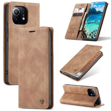 Caseme Retro Tegnebog Taske Til Xiaomi Mi Brun Brown Brown