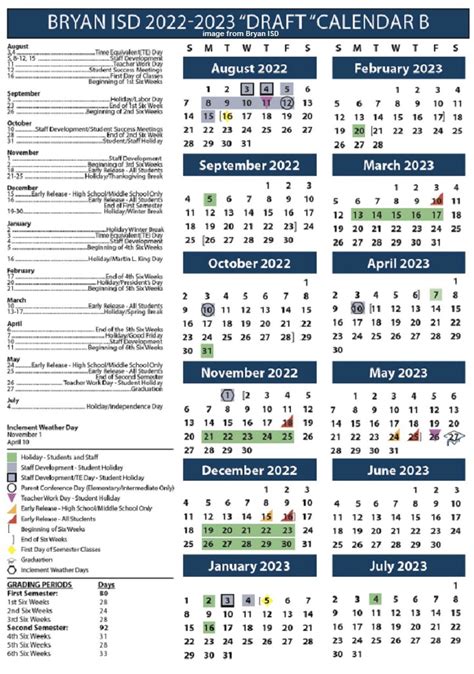 Bryan ISD Administrators Recommend 2022-2023 Calendar To School Board ...