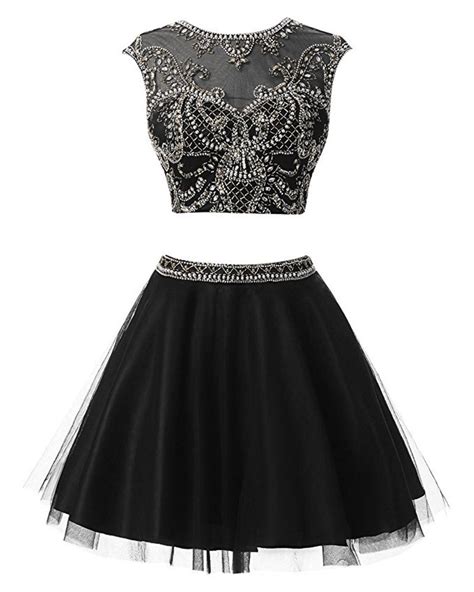 Tulle Prom Dresses Short Short Black Two Piece Homecoming Dress On Storenvy