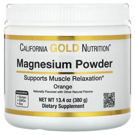 California Gold Nutrition, магний цитрат в растворимом порошке, со ...