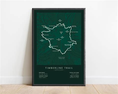 Timberline Trail (Mt Hood Loop) Map Poster | TrailGoals