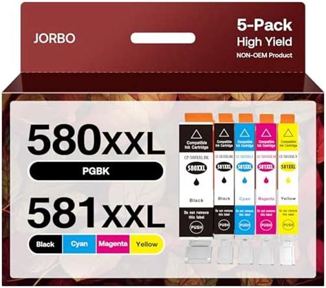 JORBO PGI-580 CLI-581 XXL Druckerpatronen Kompatibel für Canon 580 581 ...